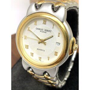 Charles Hubert Paris Unisex Watch 3658 Quartz Two Tone Stainless Steel 34mm